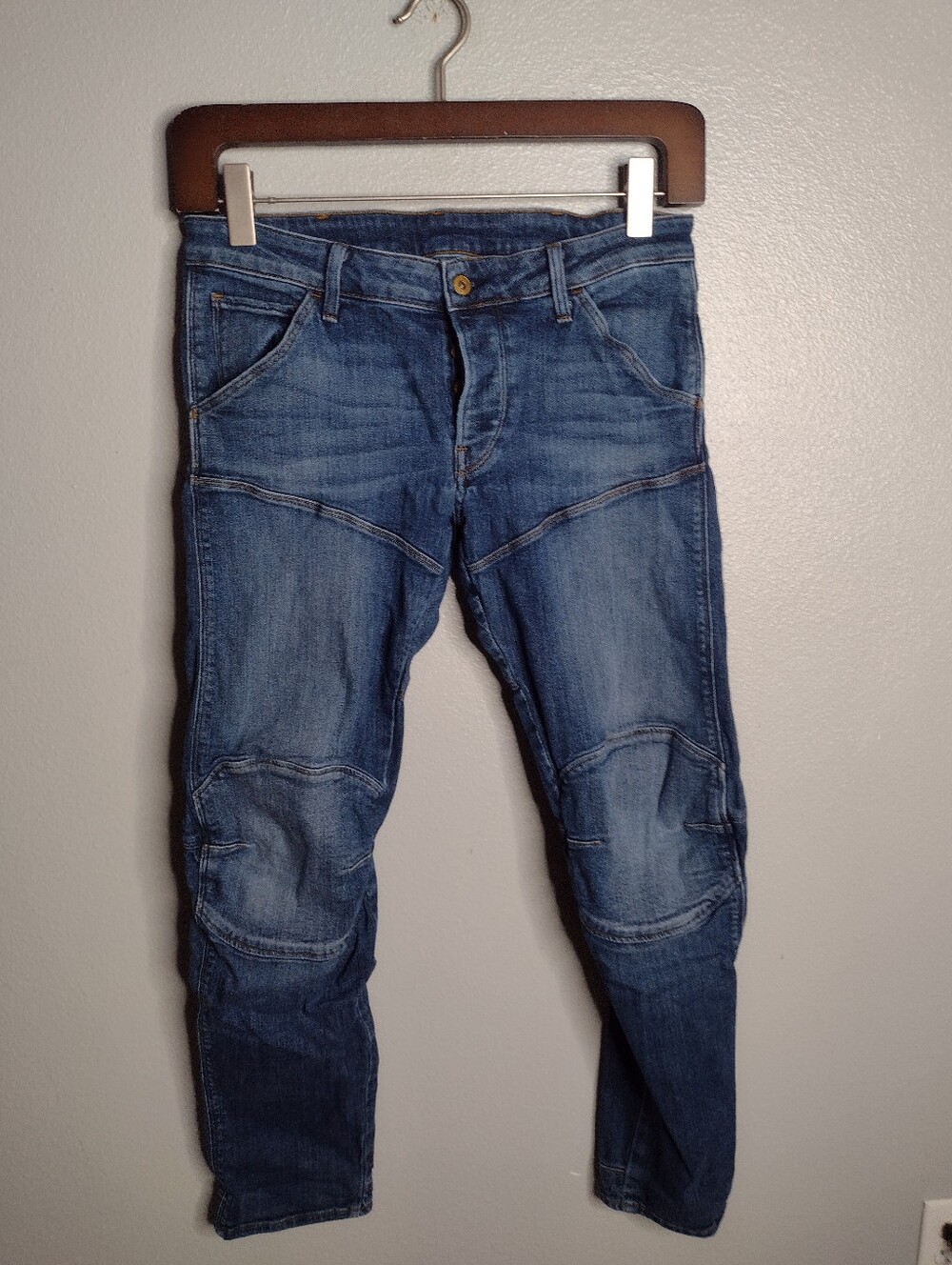 G-Star RAW 5620 3D Slim Jeans Mens 31x32 Dark Blue Button Fly  Denim QQ